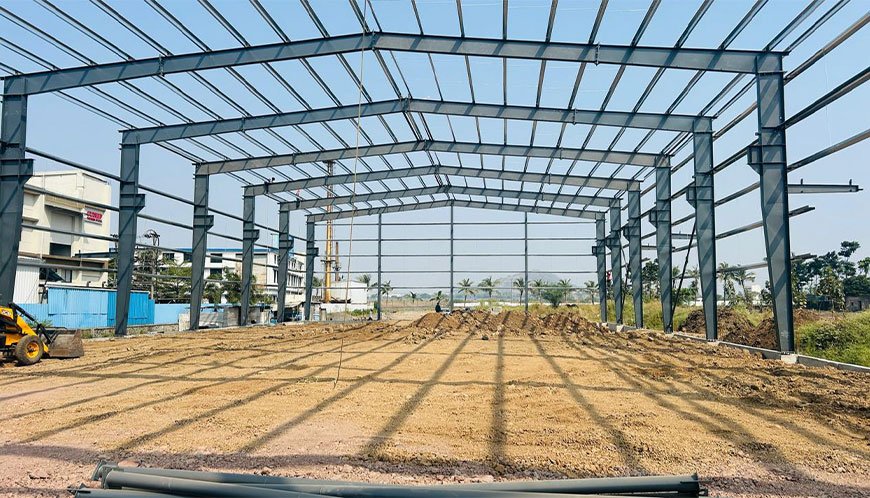 Structural design plan for industrial factory building in Wakad